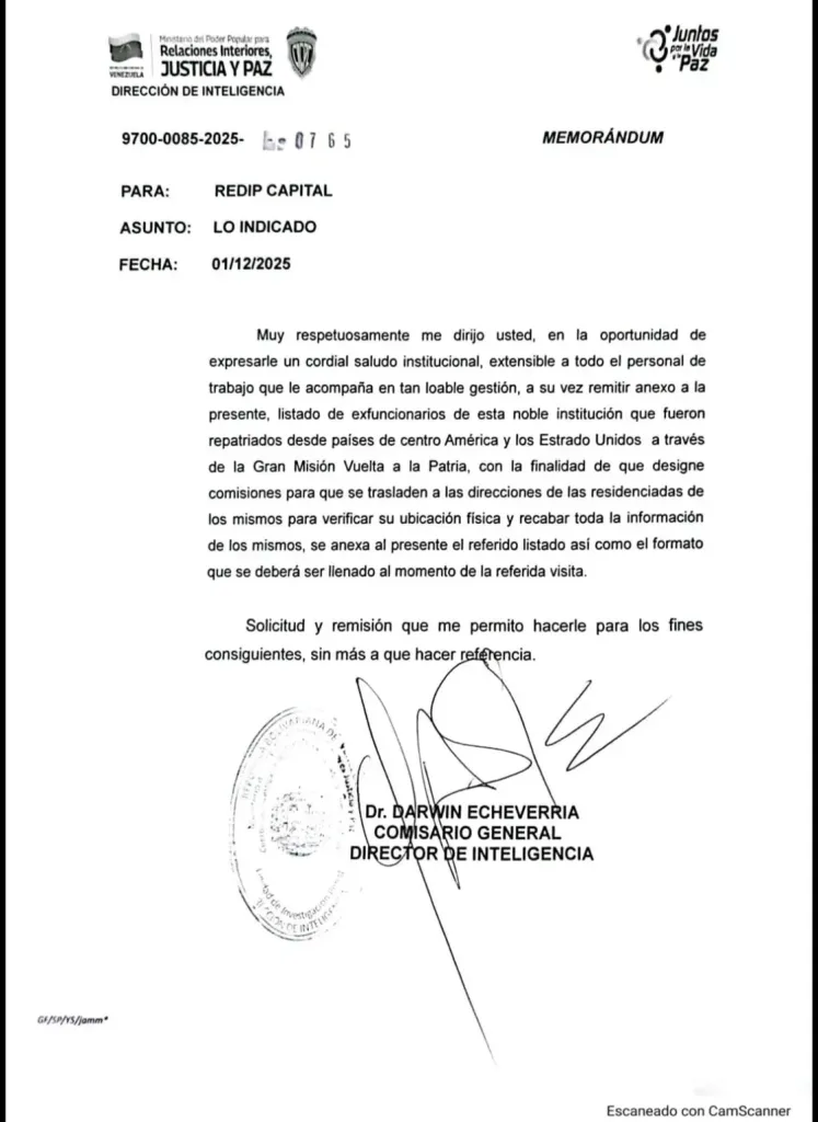 CICPC no ordenó vigilar a todos los migrantes que regresan