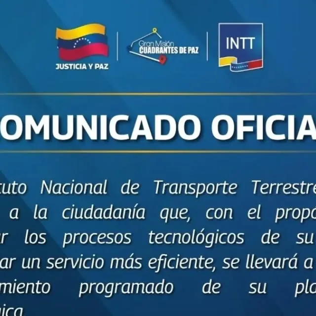 Publicación de Instagram de INTT Oficial 🇻🇪