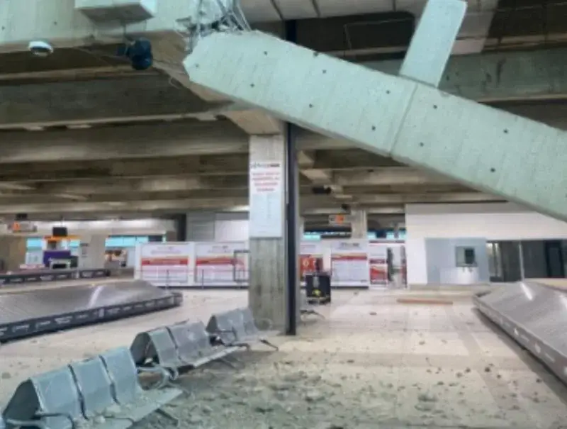 Ingenieros inspeccionan daños para reactivar el aeropuerto