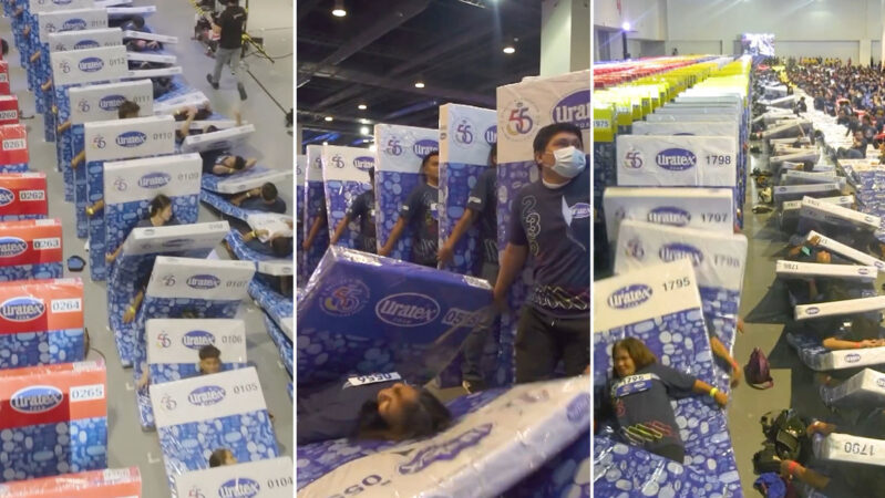 VIDEO: Rompen el récord del ‘dominó humano’ más largo del mundo en Filipinas