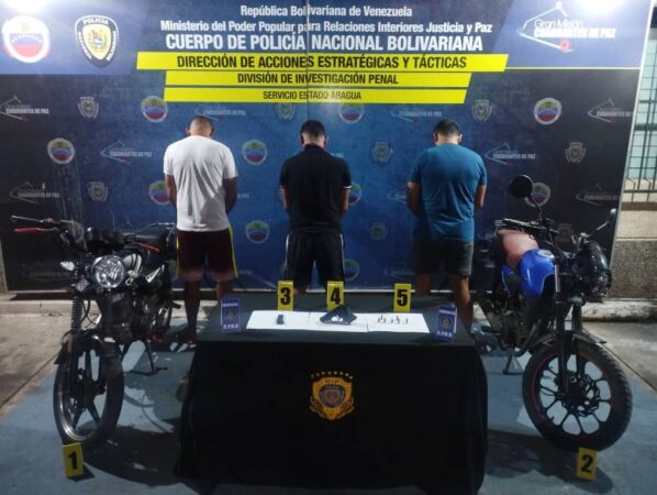 Detenidos por la PNB tres miembros del Tren de Aragua en Maracay