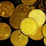 All crypto coins are together in the dark