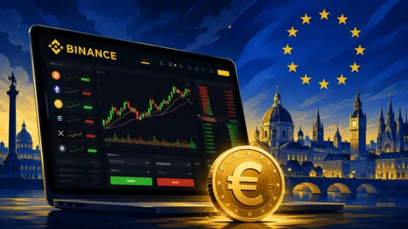 El euro pesa apenas 1% del volumen spot de Binance en medio de presión por MiCA