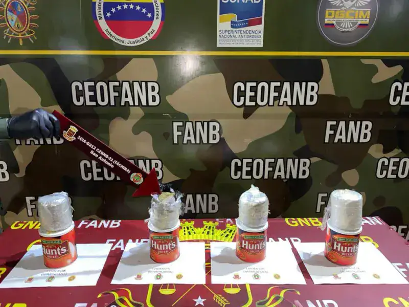 FANB incautó unos 2,5 kilos de marihuana ocultos en latas de tomates