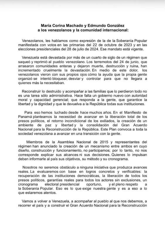 Machado y González se deslindan de mecanismo anunciado