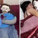 
				Se agranda la familia: está casada con un muñeco de trapo y dice que está embarazada de su segundo hijo			
