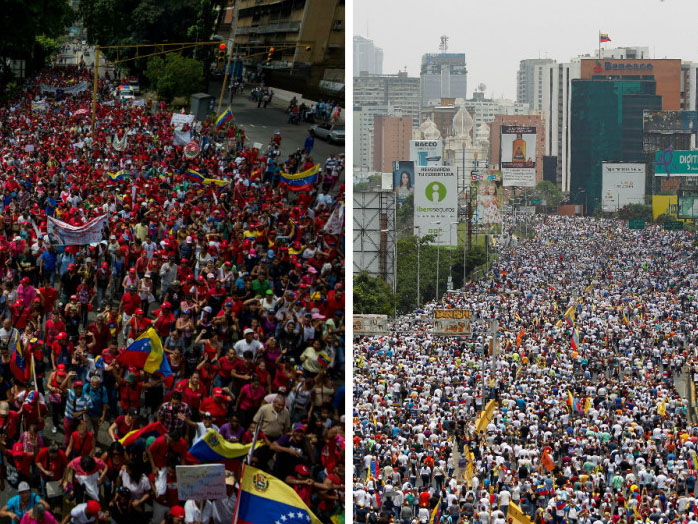 Chavismo y oposición llaman a marchas en una misma zona de Caracas