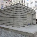 The solemn Holocaust Memorial at Judenplatz, Vienna, Austria.
