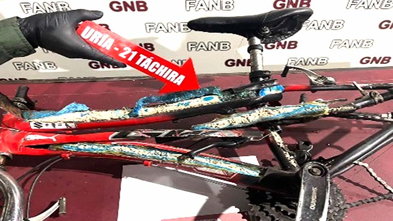 
				Incautaron 8 kilos de cocaína ocultos en el cuadro de una bicicleta en Táchira			
