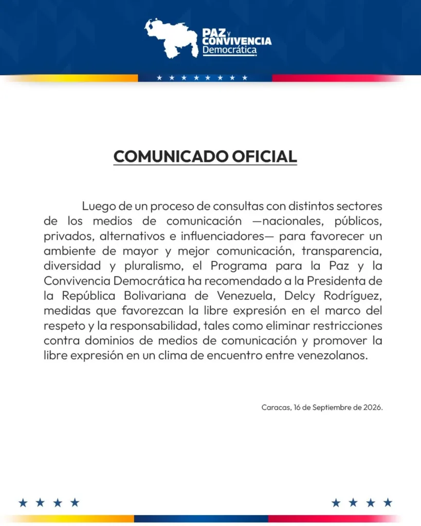 Programa oficial insta a levantar bloqueos a medios y dominios