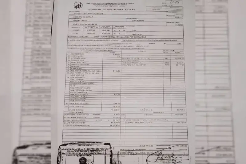 Extrabajador del IVSS recibió liquidación de apenas Bs. 0,17