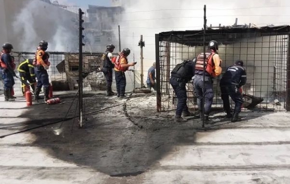 Se registró incendio en comercio del centro de Valencia