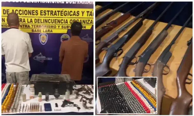 Los detienen en Lara por fabricar armas y municiones de guerra