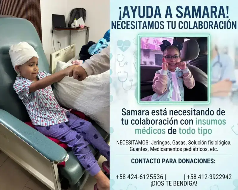Samara, 6 años, lucha contra tumor cerebral