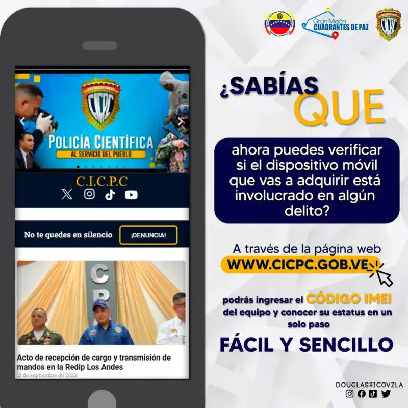 Cicpc dispone página web para verificar legalidad de teléfonos celulares