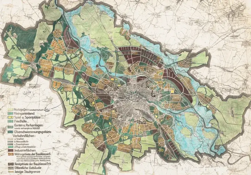 Title: Breslau und Umgebung: Lageplan Creator: Hermann Jansen Date: 1927 Providing institution: Museum of Architecture at Berlin Institute of Technology Aggregator: German Digital Library Providing