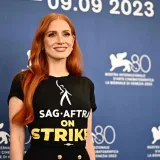 Jessica Chastain apoya la huelga de actores en el Festival de Venecia
