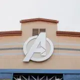 a sign on the side of a building that says avengers