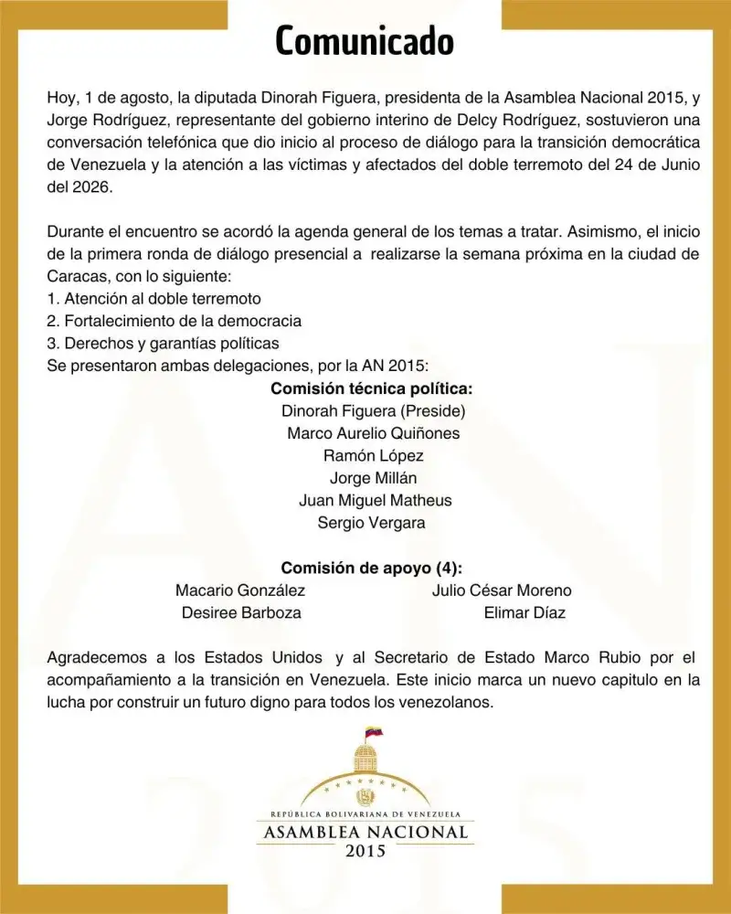 Rodríguez y Figuera abren canal de diálogo político