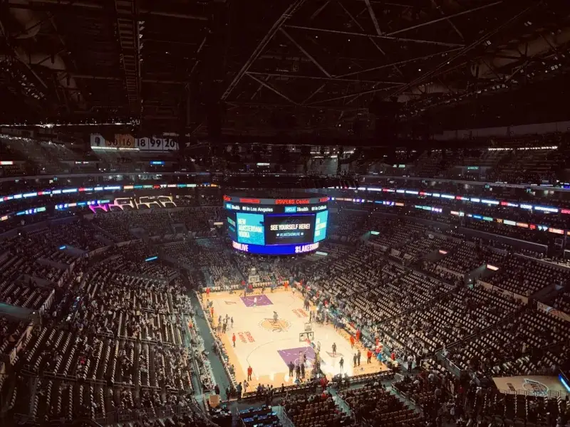 Views from the upper Deck of a Los Angels Lakers Game in early December.