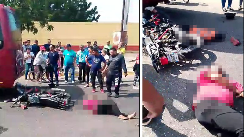 Choque de moto y bus deja dos lesionados en Cabimas