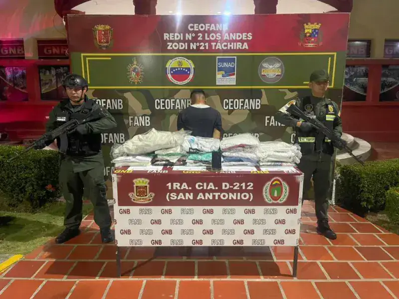 Detenido en Táchira ciudadano con droga procedente de Colombia