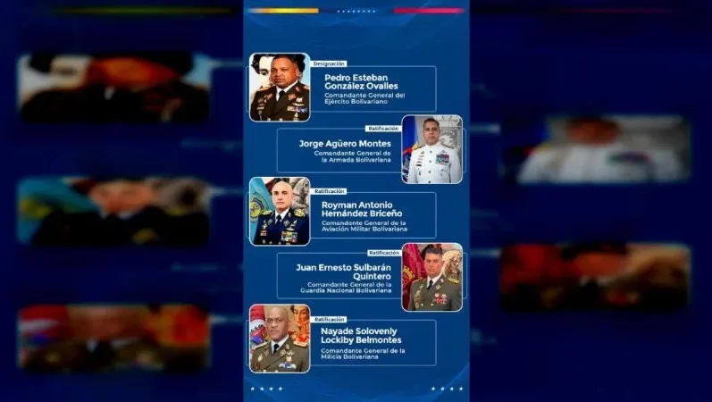 Delcy Rodríguez ratifica a la cúpula militar y nombra nuevo