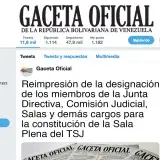 Gaceta Oficial reimprime designaciones del TSJ