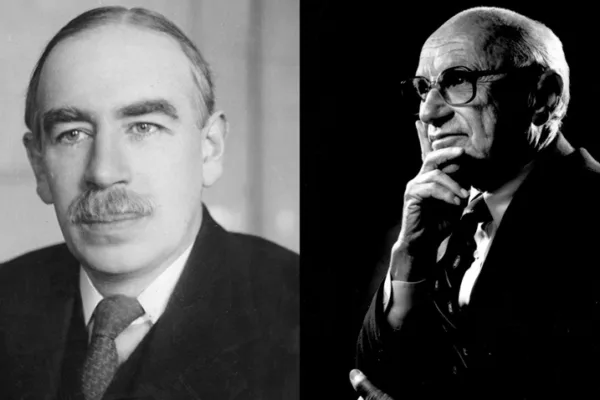 Keynes y Friedman: visiones opuestas que moldearon la economía moderna