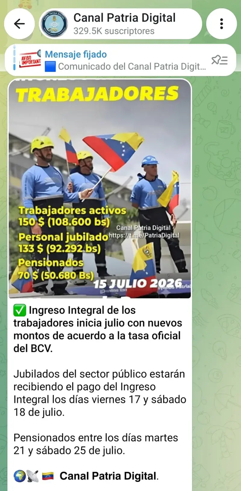 Julio arranca con pagos de hasta US$ 150 para el sector público