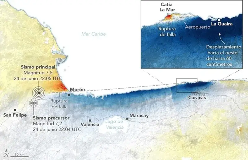 60 cm de desplazamiento en Caracas tras el doble terremoto