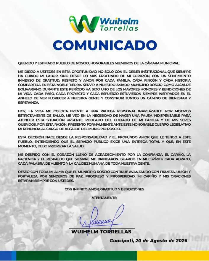 José Vidal asume la gestión de Guasipati tras renuncia de Torrellas